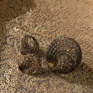 Vintage sterling brooch and earring set